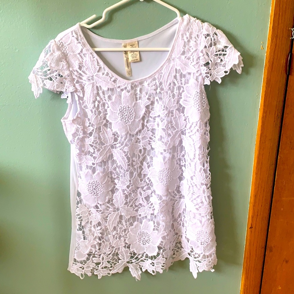 White floral blouse